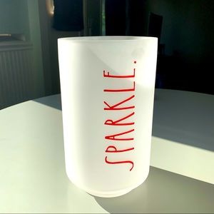 Large Rae Dunn Sparkle Frosted Glass Candleholder